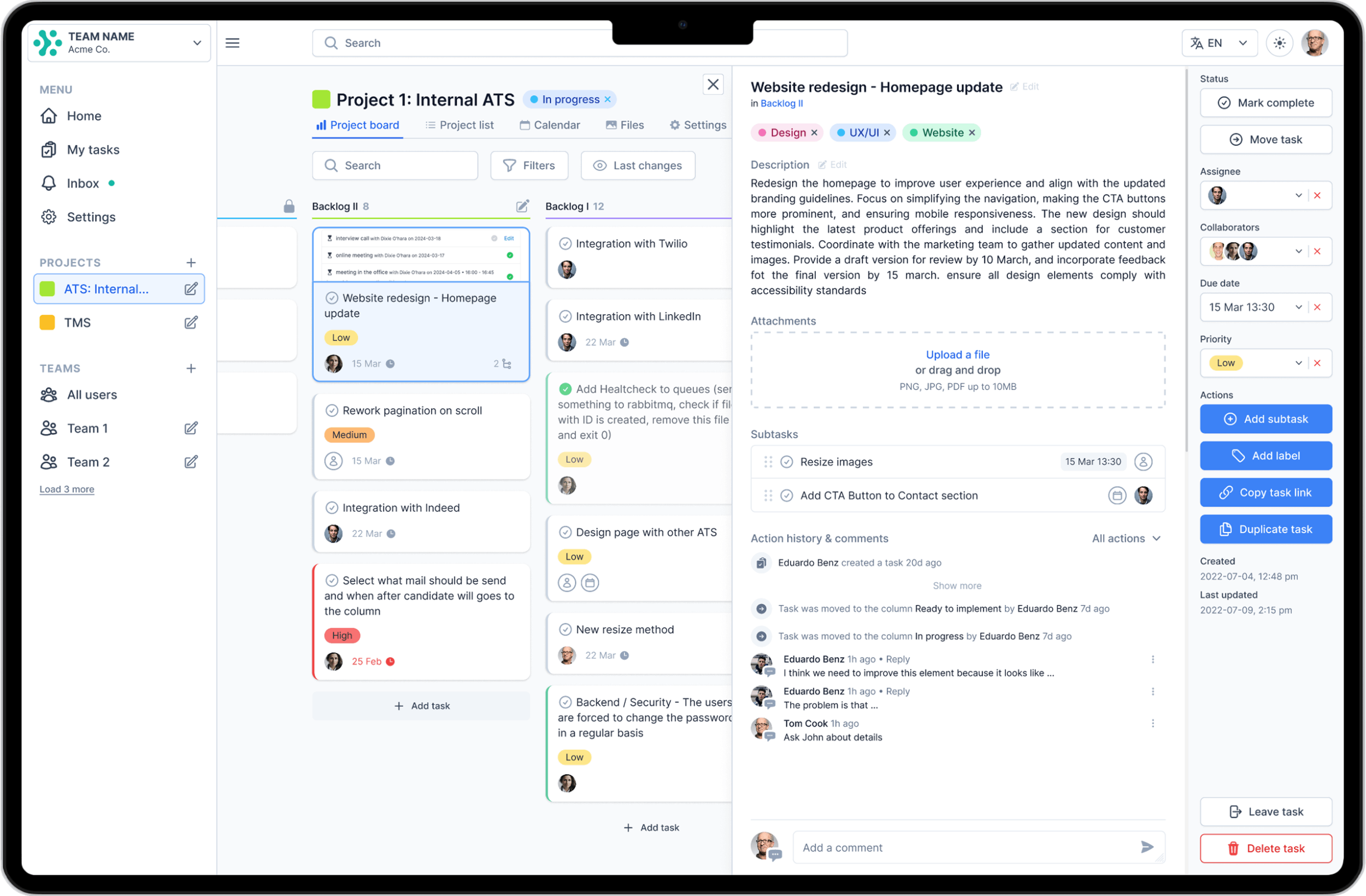 Desktop version of Projectlify